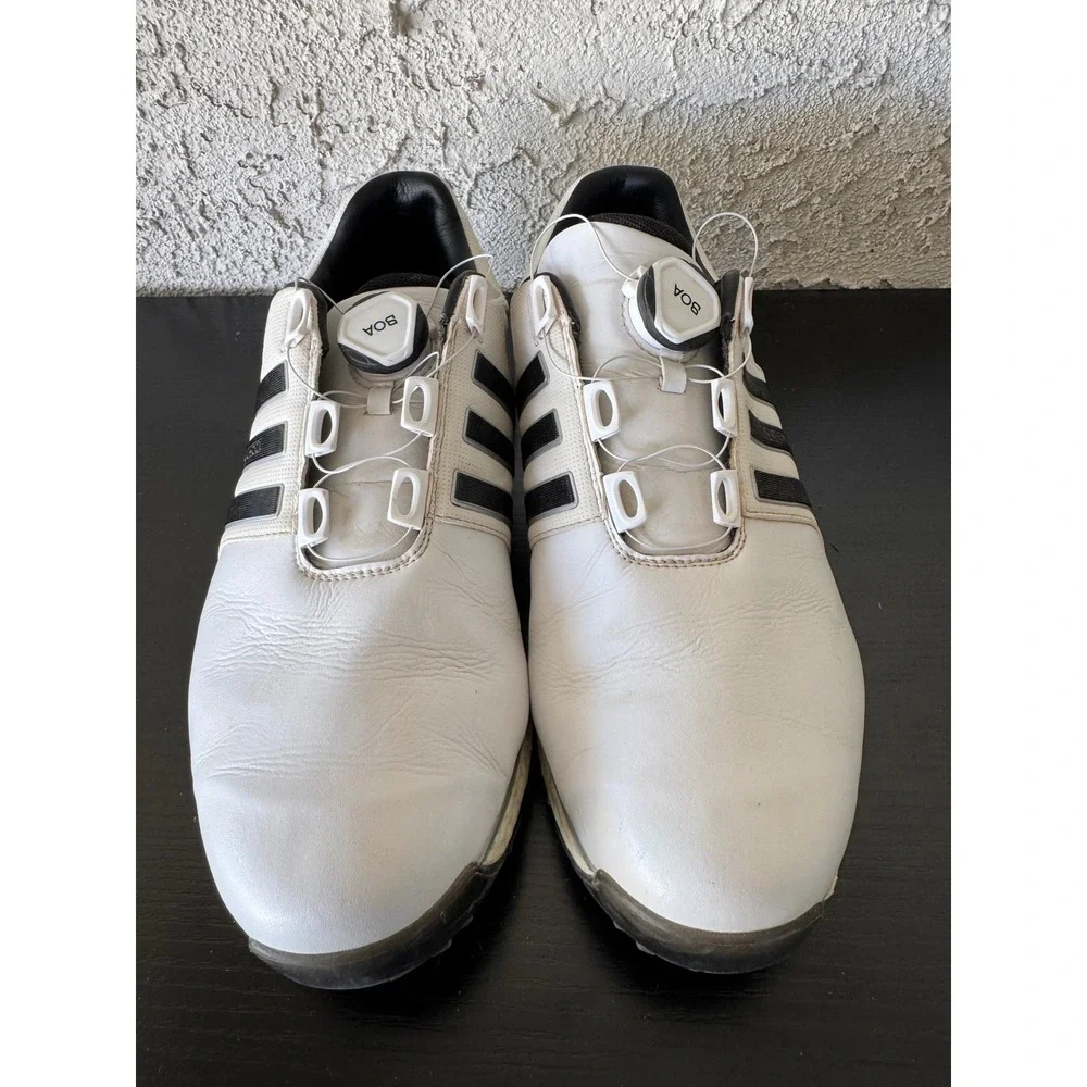 Adidas Tour360 XT-SL BOA Golf Shoes Mens 9‎ White Black Spikeless F34188